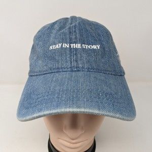 Pink + Dolphin StrapBack Denim Hat Stay in the Story Blue Cap